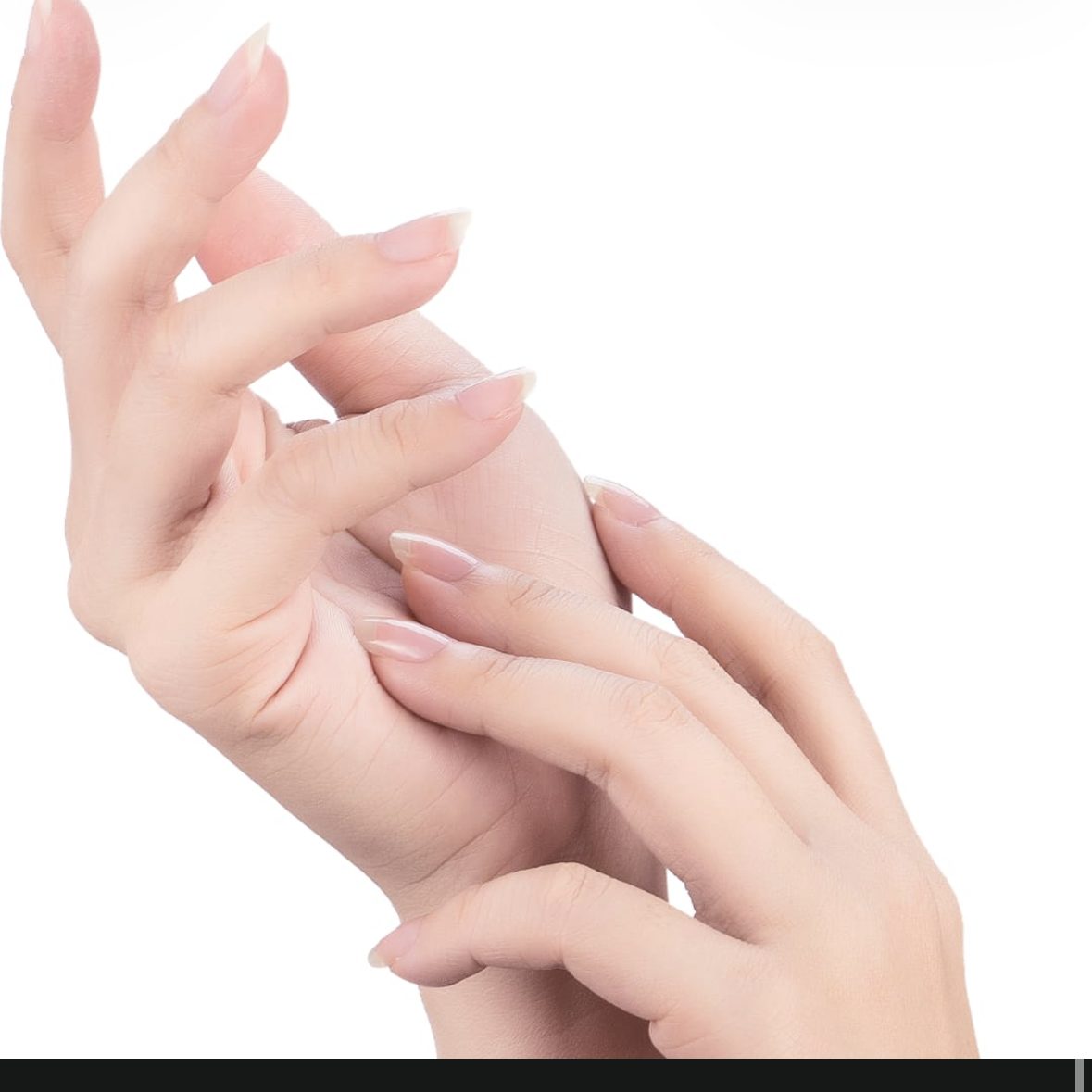 Natural nails after a Japanese manicure, healthy and glossy